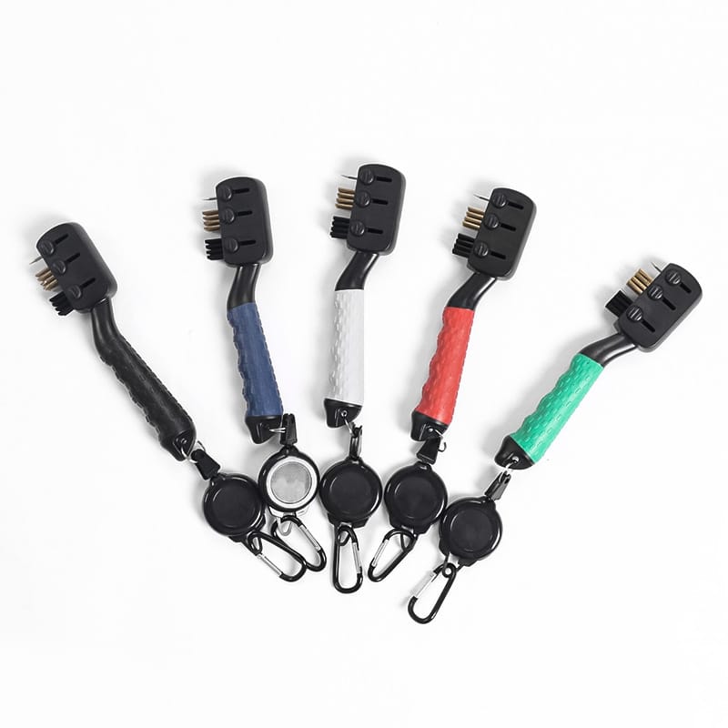 3 In 1 Pocket Golf Club Brushes Retractable Cleaner