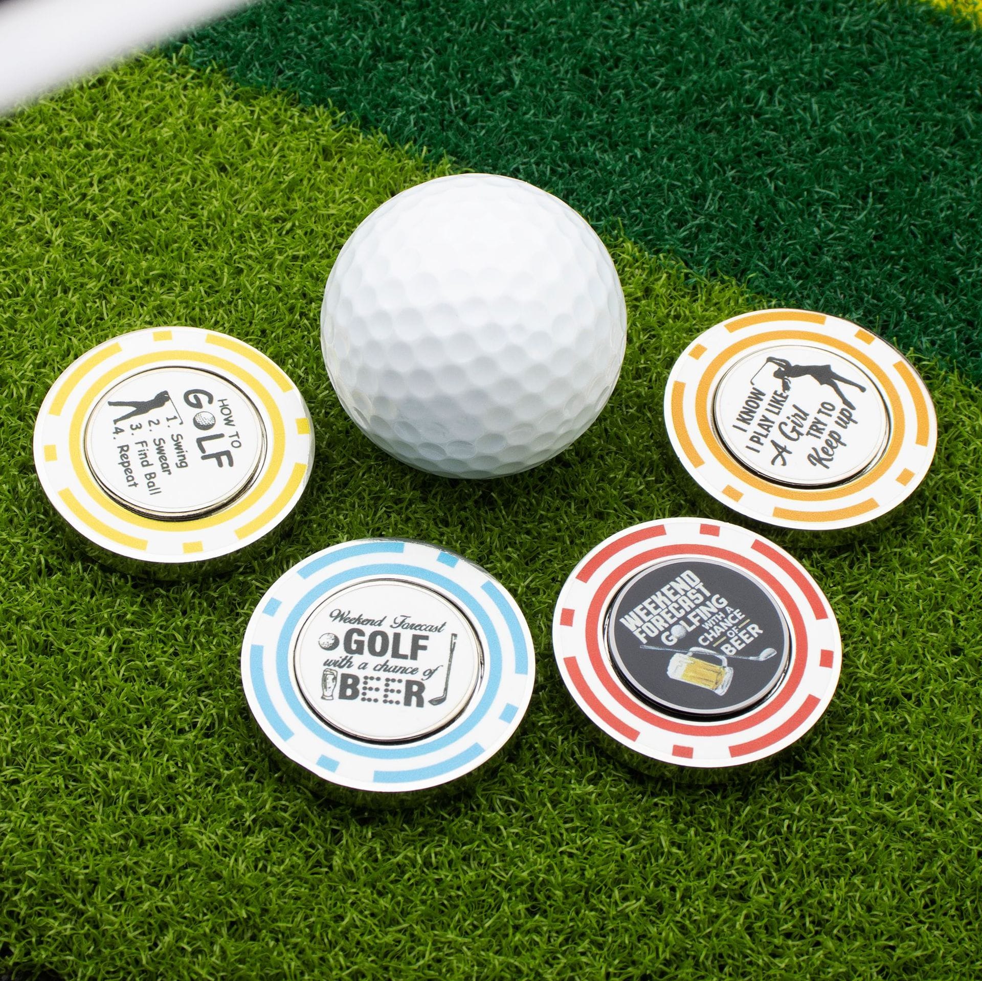 Custom Golf Poker Chips with Magnetic Ball Markers
